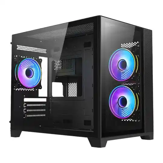 Vida Akira Black Tempered Glass Micro-ATX PC Gaming Case